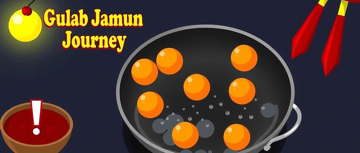 Frying Gulab Jamun in GulabJamunJourney GulabJamunJourney gameplay showing frying Gulab Jamun balls